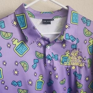 Vibrant Purple Graphic Polo Shirt